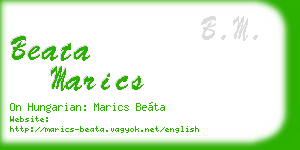 beata marics business card
